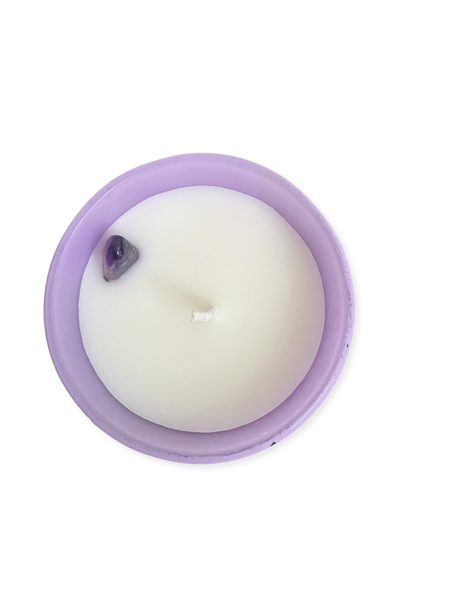 Lavender Sage with Amethyst crystal soy wax candle